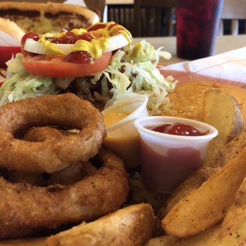 Fuddruckers - Combination onion rings and French fries - American Near Me - Doral, Florida Fuddruckers - Combination onion rings and French fries - American Near Me - Doral, Florida
