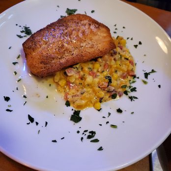 Dancing Marlin - Salmon with Succotash - New American Near Me - Frankfort, Illinois Dancing Marlin - Salmon with Succotash - New American Near Me - Frankfort, Illinois