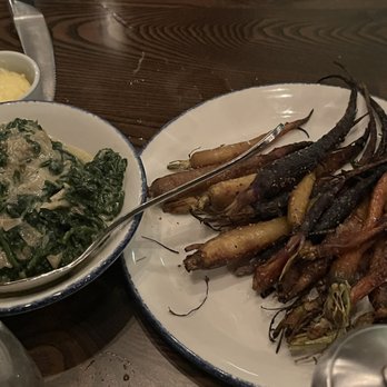 Knife Dallas - Creamed spinach and baby carrots - Steakhouses Near Me - Dallas, Texas Knife Dallas - Creamed spinach and baby carrots - Steakhouses Near Me - Dallas, Texas