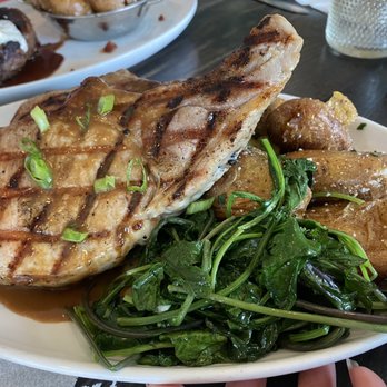 Summit Grill - Over brined pork chop dinner - American Near Me - Gladstone, Missouri Summit Grill - Over brined pork chop dinner - American Near Me - Gladstone, Missouri