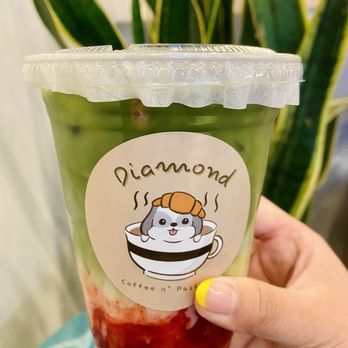 Diamond Coffee N Pastry - Iced Strawberry Matcha Latte (Soy Milk) - Coffee & Tea Near Me - San Francisco, California Diamond Coffee N Pastry - Iced Strawberry Matcha Latte (Soy Milk) - Coffee & Tea Near Me - San Francisco, California