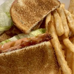 Swanton Street Diner - Turkey Club Sandwich Dinner; as dry as the day is long.