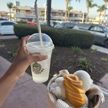 Coco Bomb - You've got to get the coconut ice cream sundae with fresh mango and a side of fresh coconut water! So refreshing!! - Desserts Near Me - San Diego, California Coco Bomb - You've got to get the coconut ice cream sundae with fresh mango and a side of fresh coconut water! So refreshing!! - Desserts Near Me - San Diego, California
