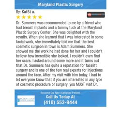 Maryland Plastic Surgery & PURE MedSpa - 5-star review from one of our satisfied customers