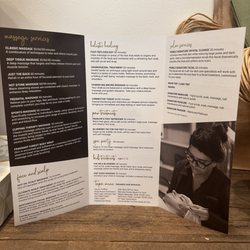 Pebble Spa - Service Menu