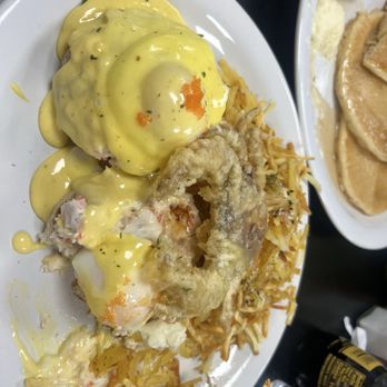 Jimmies Place Cafe - Got the soft shell crab egg Benedict. Had imitation crab in between. - Japanese Near Me - Stockton, California Jimmies Place Cafe - Got the soft shell crab egg Benedict. Had imitation crab in between. - Japanese Near Me - Stockton, California