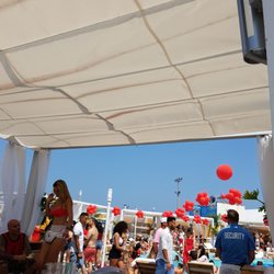Cabana Pool Bar - Only view of the pool; blocked by reserved booths, fences and security guards
