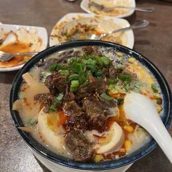 A Table Wayne's Kitchen - Tonkotsu ramen baised beef oil - Asian Fusion Near Me - Manteca, California
