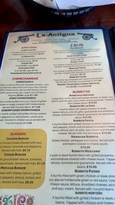 Menu photo 4 La Antigua Mexican Grill Muskogee, OK