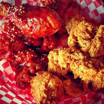 Wing Chicx - Half order of fried chicken - sauce on half - Korean Near Me - Edmonton, Alberta