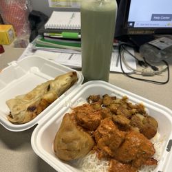The Market Place - Chicken kabobs, veggie samosa, potatoes