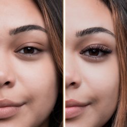 Lashvibe - Hybrid Full set. This is a mixture of light volume with classic extensions