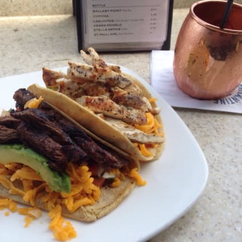 Brigantine - Chicken and steak tacos with a delightful Moscow Mule :) - Seafood Near Me - Del Mar, California Brigantine - Chicken and steak tacos with a delightful Moscow Mule :) - Seafood Near Me - Del Mar, California