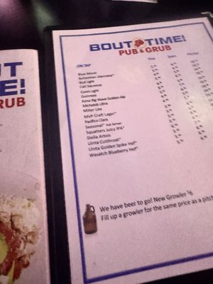 Menu photo 1 Bout Time Pub & Grub Vineyard, UT