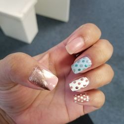 Blessing Channels Nail Academy - Learning designs... geometric and polka dots (excused the one I'd smudge)