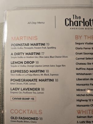 Menu photo 4 The Charlotte American Bistro Dallas, TX