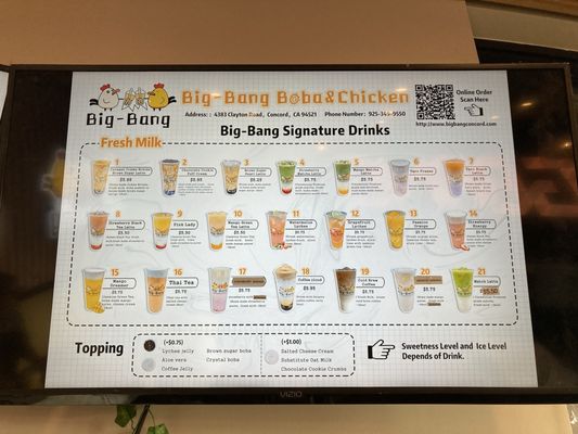 Menu photo 1 Big-Bang Boba & Chicken Concord, CA
