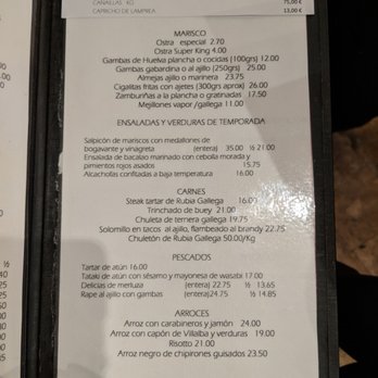 O'Grelo - Menu - Seafood Near Me - Madrid, M