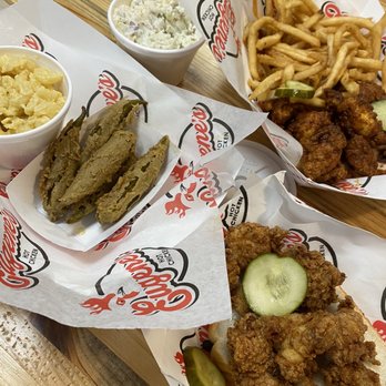Eugene's Hot Chicken - Popcorn chicken, Mac n cheese, potato salad, fried okra. - Chicken Wings Near Me - Hoover,, Alabama Eugene's Hot Chicken - Popcorn chicken, Mac n cheese, potato salad, fried okra. - Chicken Wings Near Me - Hoover,, Alabama