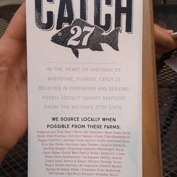 Catch 27 - Small menu - Southern Near Me - Saint Augustine, Florida