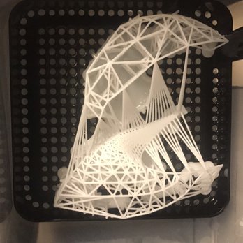 Fusion Lab LA - Model printed with their resin printer before they removed the support material - 3D Printing Near Me - Los Angeles, California Fusion Lab LA - Model printed with their resin printer before they removed the support material - 3D Printing Near Me - Los Angeles, California