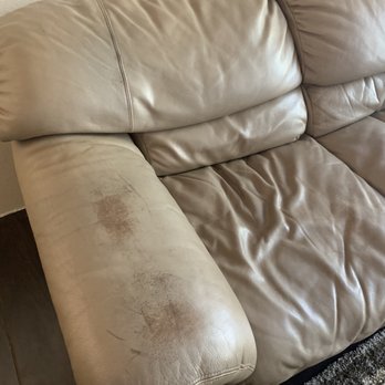 Encore Leather Restoration - The arm on this sofa was awful! I used to hide it with a blanket. - Furniture Reupholstery Near Me - Stanton, California