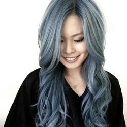 Bleach & Tone - We did this for Coachella  blue hair that eventually faded back to blonde