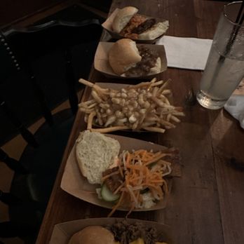Green Dot Stables - Poutine, mystery meat, Korean, Philly cheesesteak, tofu banh mi, not pictured: cucumbers and cookies - Bars Near Me - Detroit, Michigan