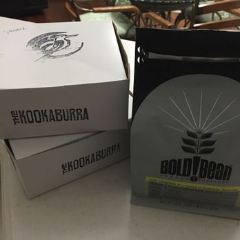 The Kookaburra - Bag of coffee ground coffee (apparently good for cold brew) and two boxes of their Aussie pies - Coffee & Tea Near Me - St. Augustine, Florida The Kookaburra - Bag of coffee ground coffee (apparently good for cold brew) and two boxes of their Aussie pies - Coffee & Tea Near Me - St. Augustine, Florida