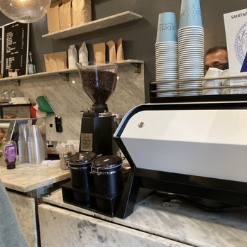 Zibetto Espresso Bar - Counter area where you order and they grind the fresh espresso - Coffee & Tea Near Me - New York, New York Zibetto Espresso Bar - Counter area where you order and they grind the fresh espresso - Coffee & Tea Near Me - New York, New York