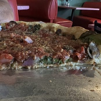 Mr G's Chicago Pizza & Pub - What a great portrayal of the yumminess of a half veggie, half Mr. G's pizza! - Pizza Near Me - Branson, Missouri
