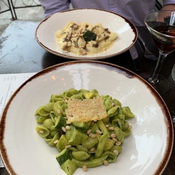 Serafina - Orecchiette with pesto genovese. Behind is the Agnolotti dal plin- duck confit, sage butter, hazelnut, Grana Padano, aged balsamic - Italian Near Me - Seattle, Washington Serafina - Orecchiette with pesto genovese. Behind is the Agnolotti dal plin- duck confit, sage butter, hazelnut, Grana Padano, aged balsamic - Italian Near Me - Seattle, Washington