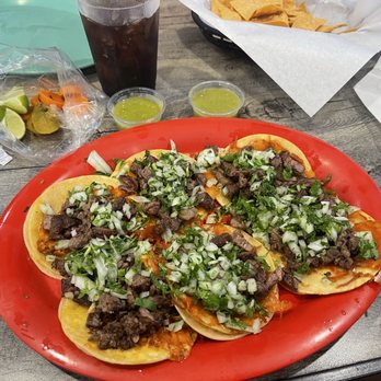 Chilitos Mexican Grill - Carne Asada Street Tacos with Grilled Cheese! You have to ask them to grill the cheese on the tortillas. The absolute best! - Mexican Near Me - Riverside, California