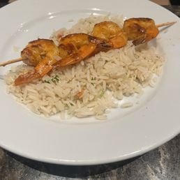 Grilled shrimp over rice!