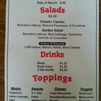 Vinnie's Pizzeria - Salad, Knots, Drinks, & Toppings menu - Pizza Near Me - Martinez, California