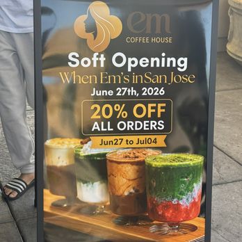 Em Coffee House - 20% till July 4 - Coffee & Tea Near Me - San Jose, California Em Coffee House - 20% till July 4 - Coffee & Tea Near Me - San Jose, California