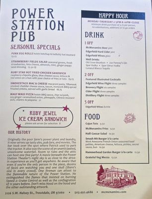 Menu photo 4 Power Station Pub Troutdale, OR Menu photo 4 Power Station Pub Troutdale, OR