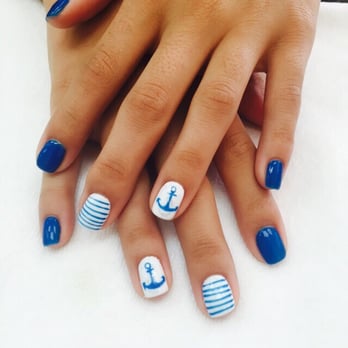 Wonder Nails Salon - I asked for a nautical theme since I was headed to Key west for the weekend. I got so many compliments!! - Nail Salons Near Me - Miami, Florida Wonder Nails Salon - I asked for a nautical theme since I was headed to Key west for the weekend. I got so many compliments!! - Nail Salons Near Me - Miami, Florida