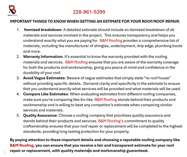 Slide of B & M Roofing