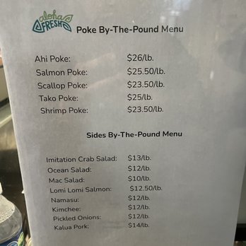 Aloha Fresh - Menu - Poke Near Me - San Jose, California