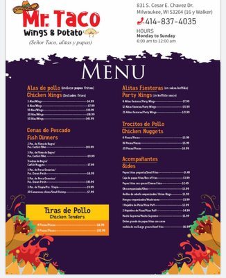 Menu photo 2 Mr. Taco Wings & Potato Milwaukee, WI