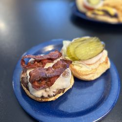 Heart Of Gold Diner - Double Mushroom Swiss Bacon Burger