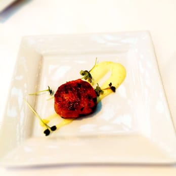 John Ash - Crab cake amuse buche - American Near Me - Santa Rosa, California John Ash - Crab cake amuse buche - American Near Me - Santa Rosa, California