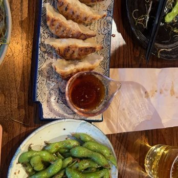 Fujiya - Spicy garlic edamame and Gyoza - Japanese Near Me - Elk Grove, California