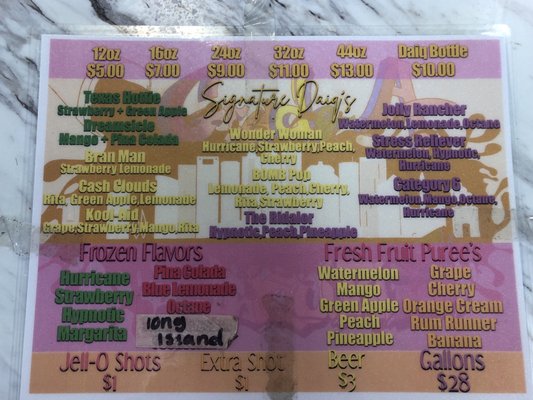 Menu photo 1 Grade A Daiquiris Houston, TX Menu photo 1 Grade A Daiquiris Houston, TX