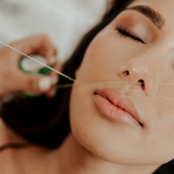 Upper lip threading