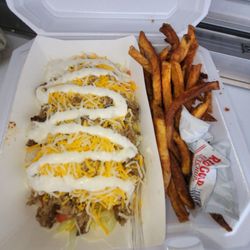 Frisbee Burger - This is the Keto Bowl and hand cut fries!