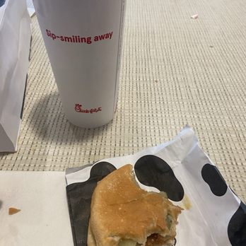 Chick-fil-A - Chick-fil-A- Chicken Sandwich and drink  Fries were in the bag ! Yum. - Fast Food Near Me - Ontario, California