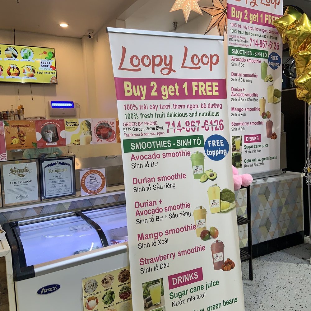 Loopy Loop - Currently Offering a special BUY 2 get 1 Free on their drinks 5.28.23 - Juice Bars & Smoothies Near Me - Garden Grove, California