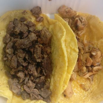 Tacos Calafia - Chicken and steak taco with corn tortilla. (they now offer flour tortilla). - Tacos Near Me - Peoria, Arizona Tacos Calafia - Chicken and steak taco with corn tortilla. (they now offer flour tortilla). - Tacos Near Me - Peoria, Arizona